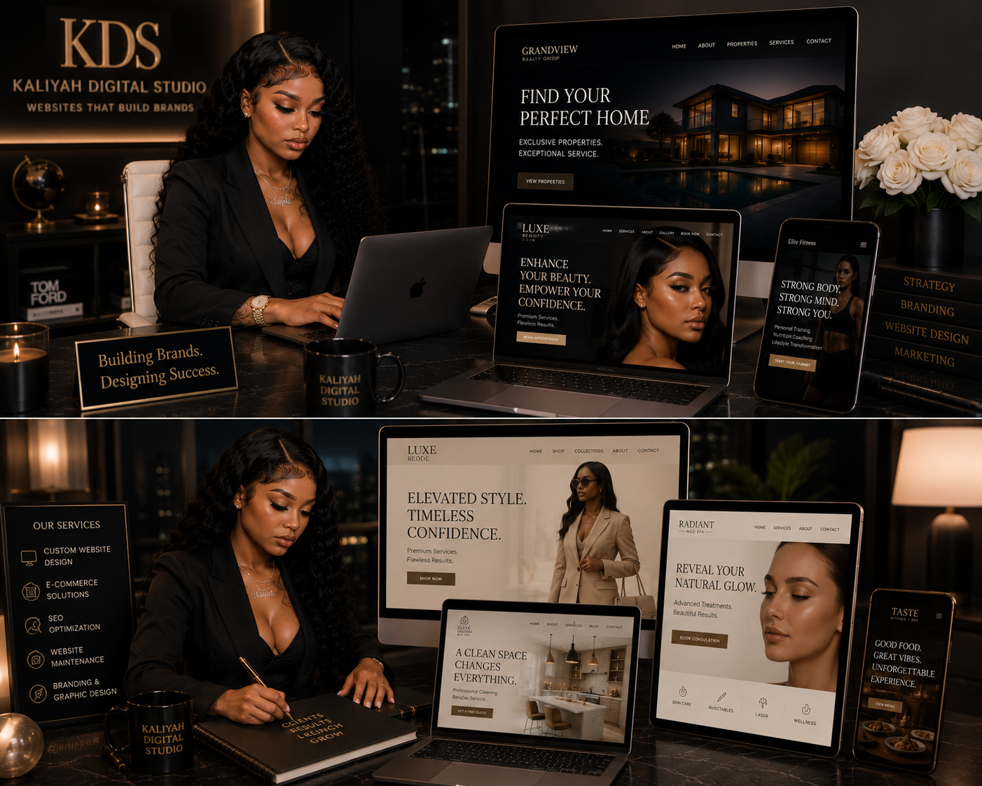 Real Estate & Wellness — Kaliyah Digital Studio portfolio sample